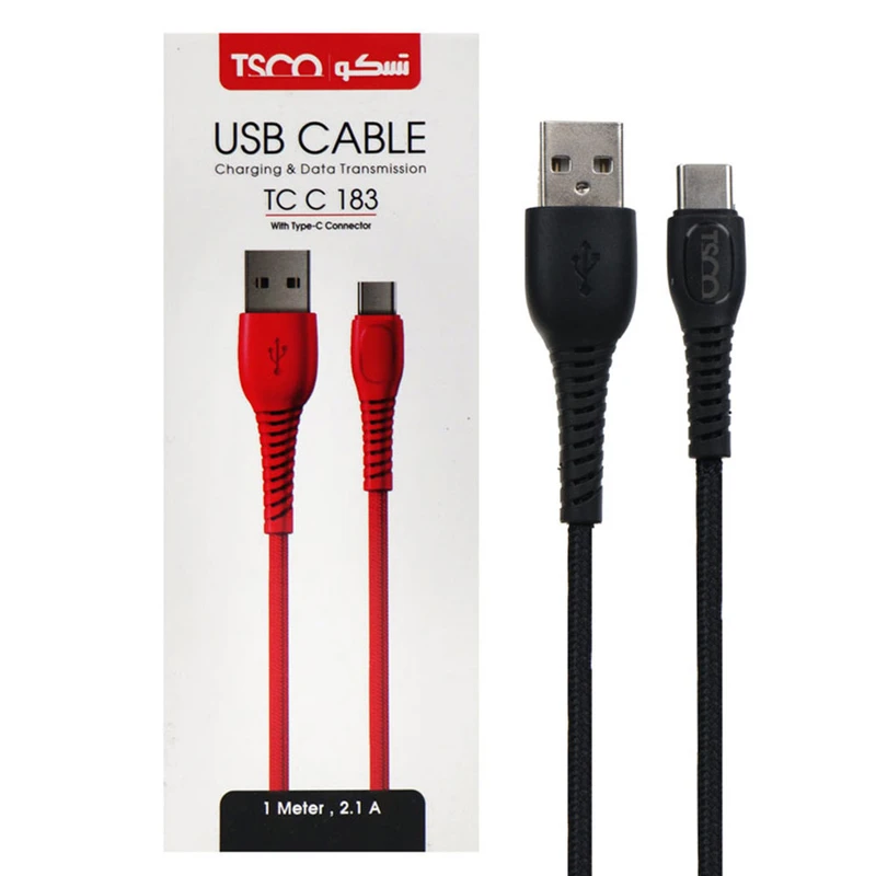 کابل تبدیل USB به USB-C تسکو مدل TC 183 طول 1 متر کدm22081